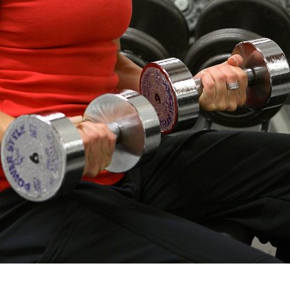 Picture of a person lifting dumbbells.