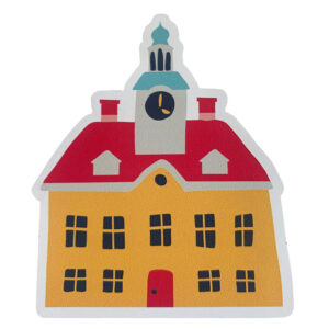 The product image shows a magnet with a picture of old town hall.