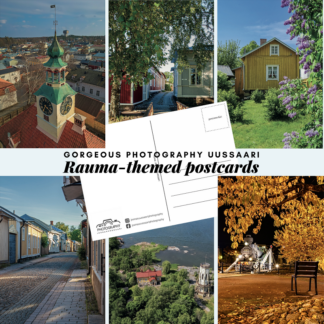 A photo collage of Rauma-related postcards.