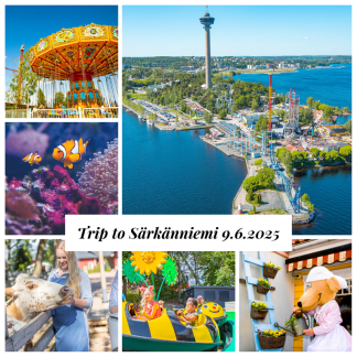 An illustration showing the different sites in Särkänniemi.